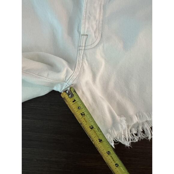 AGOLDE Parker Long Shorts Womens 30 White High Rise Cutoff Frayed Hem Denim - Picture 6 of 7